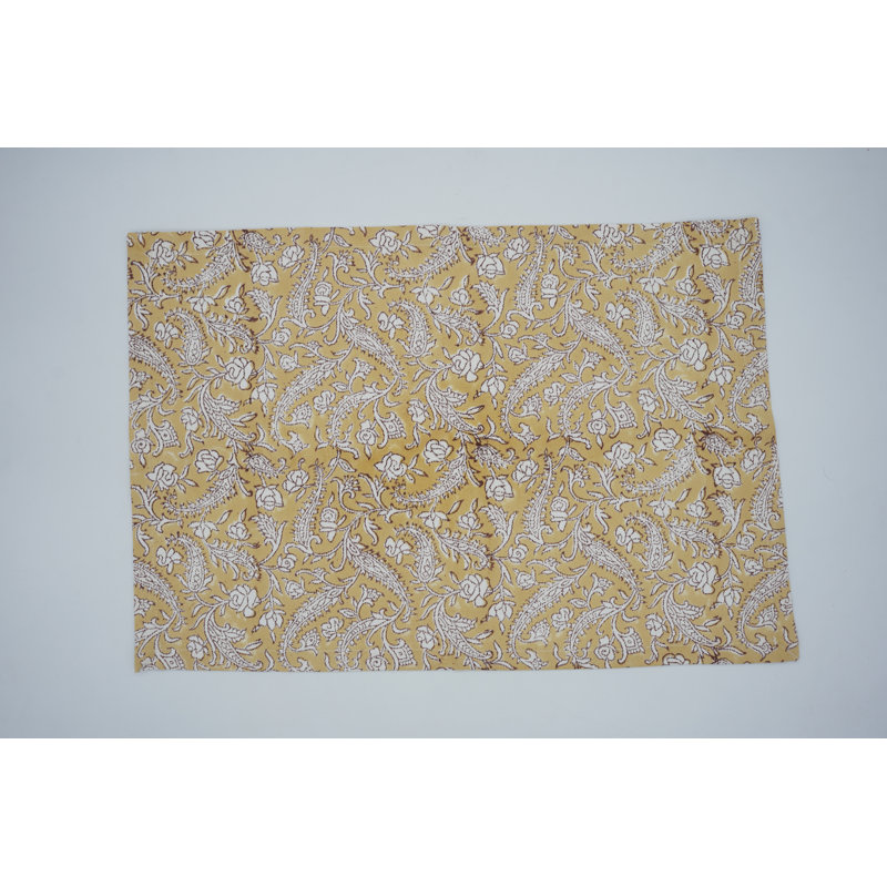 Fabdivine 13X19 Inch Decorative Cotton Placemat – Authentic Block Print Art, Black Forest