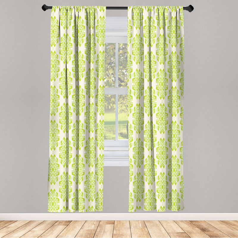 George Oliver, rideaux abstraits, stries naturelles, fleurs, L 28 po x L 63 po
