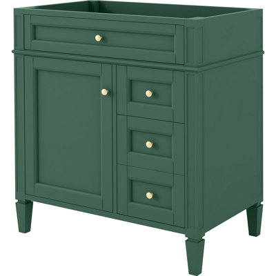 Armoire de rangement de salle de bain moderne de 30 po, 3 tiroirs avec tiroir basculant, organisateur de porte d'armoire, tablette réglable, glissières de tiroir en métal lisse, pieds romains exquis pour meuble-lavabo sans lavabo, 2