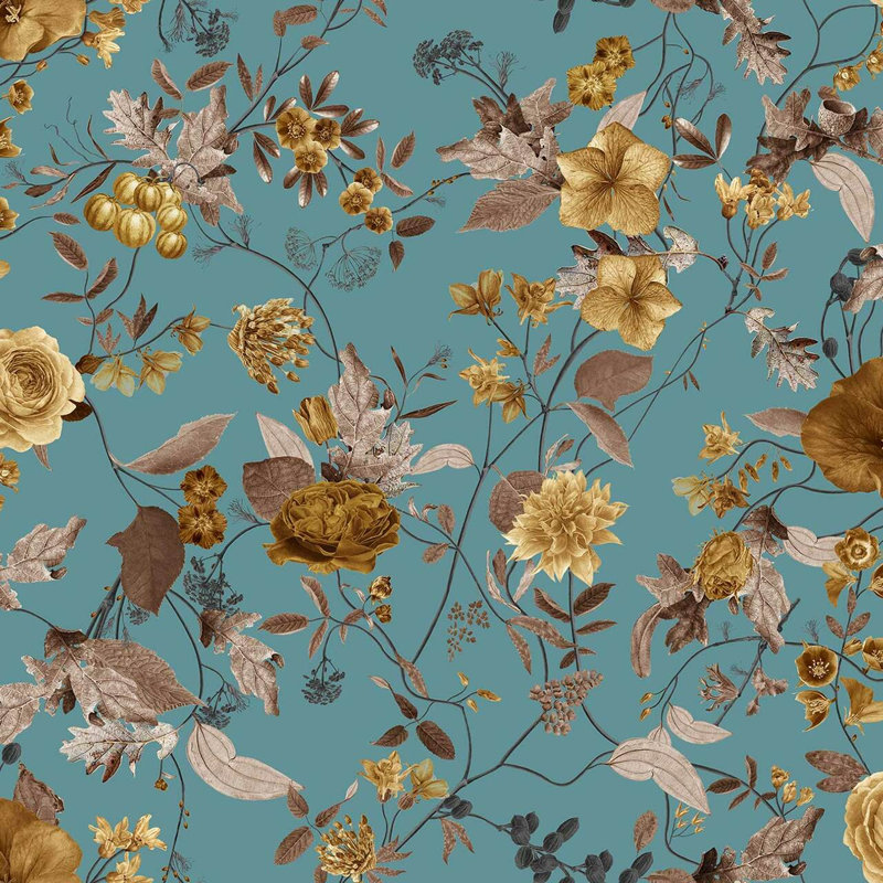 Hudson 10m x 52cm Matte Wallpaper Roll, Aqua