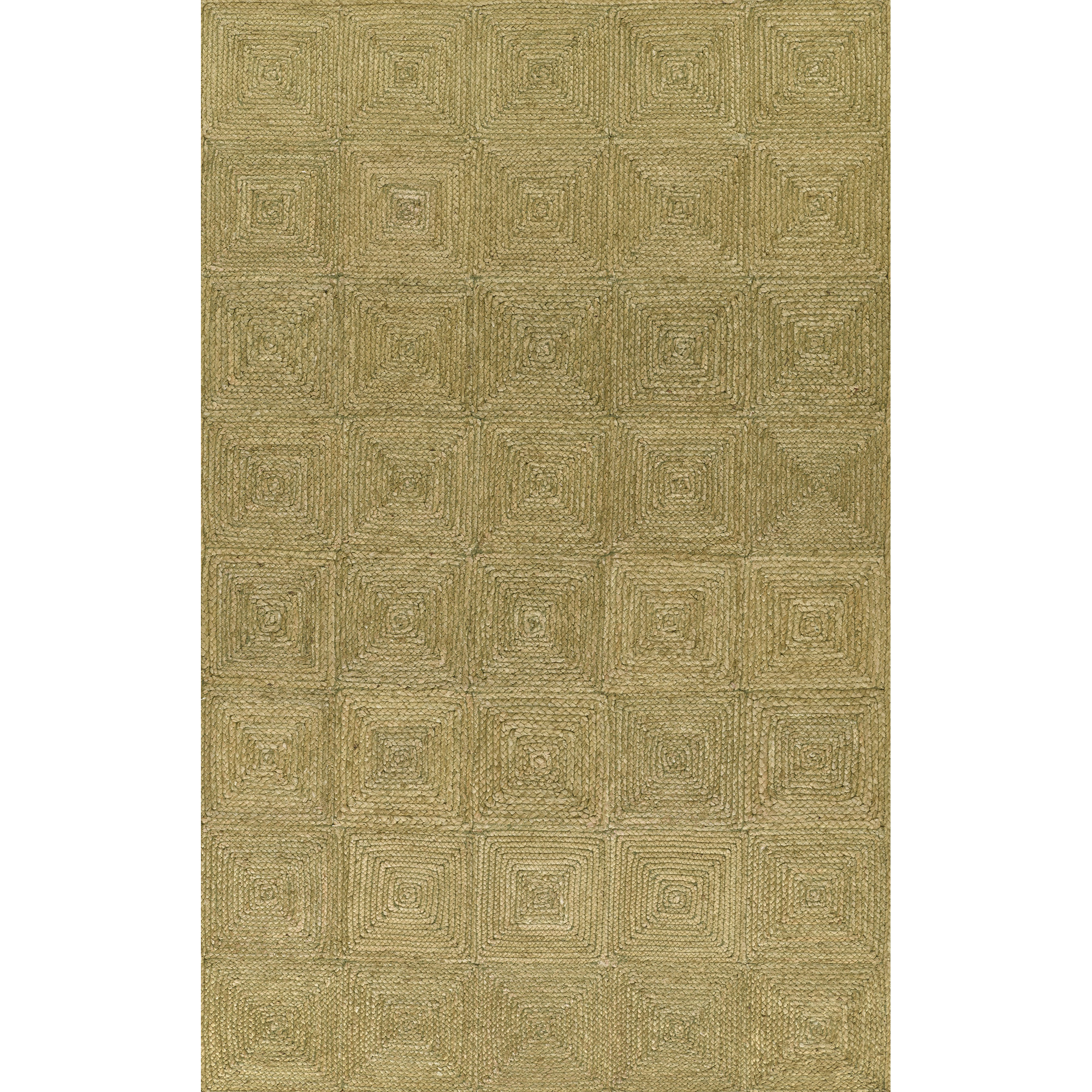 Momeni Maritime Hand Woven Jute Geometric Green Area Rug 5' X 7'6", Rectangle 2' x 3'