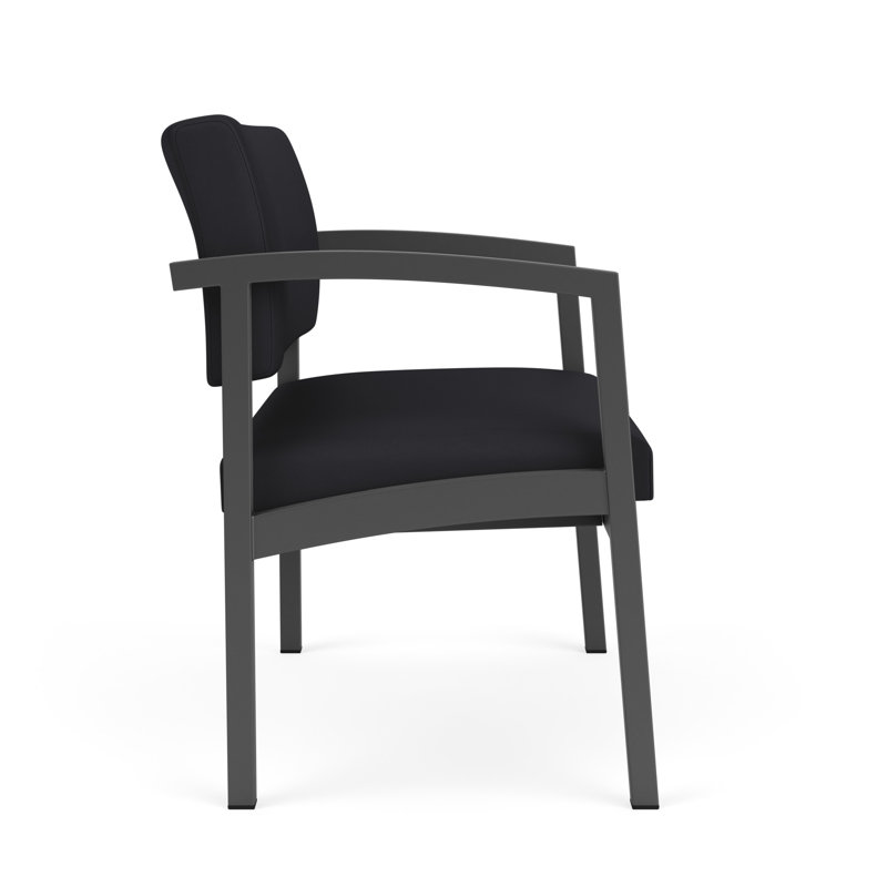 Chaise en acier Lenox, Gris anthracite, Noir Patriot Plus - nettoyez le vinyle avec un lin