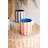 Kalalou Hand Painted Ceramic Cups, Set of 3 Striped Table Accents 3.5" Tall