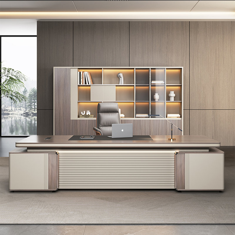 94.49"Modern Light Luxury Rectangular Office Desk, 29.53" H x 94.49" W x 31.5" D