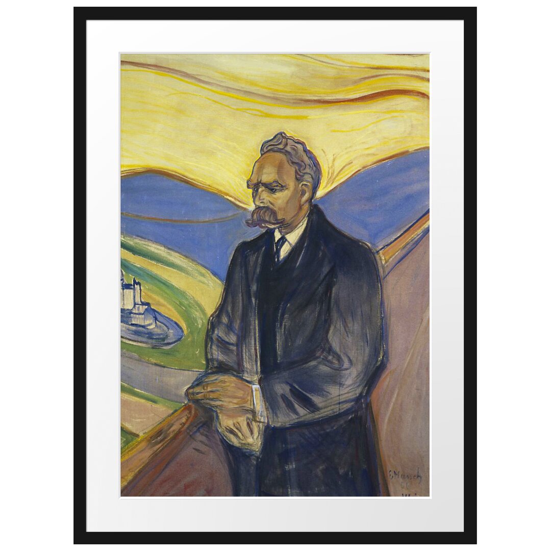 Gerahmter Kunstdruck Portrait of Friedrich Nietzsche von Edvard Munch