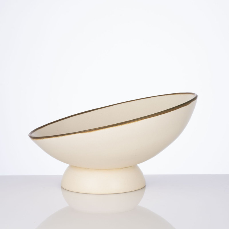 Santorini Handmade Ceramic Bowl, Cream