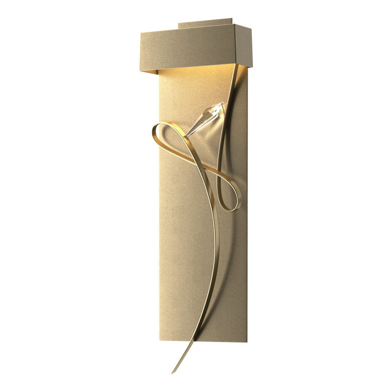 Rhapsody 1-Light LED Flush Mounted Sconce, Soft Gold, Modern Brass