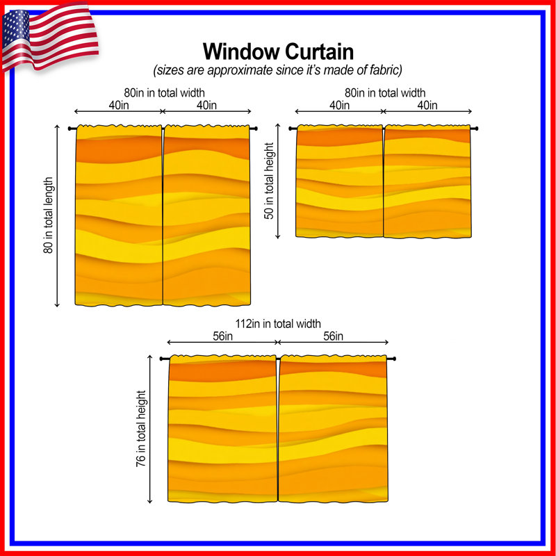 Rideaux obscurcissant et obscurcissant Waves, 20in x 60in - 2 panels, Obscurcissement de chambre