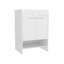 Meuble-lavabo avec quatre tiroirs et deux tablettes ouvertes, blanc