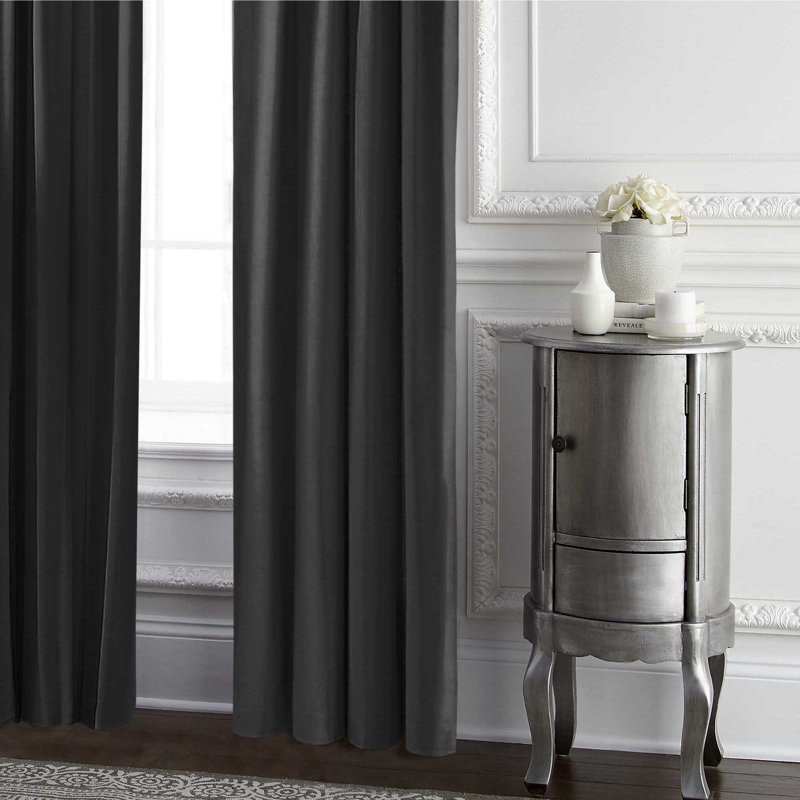 Velvet Room Darkening Curtain Pair, 50" x 84" , Gray