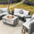 Billington 6 - Person Outdoor Steel Wicker Fire Pit Conversation Set - Gray