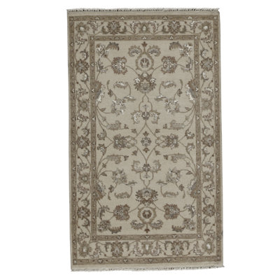 Hand-Knotted High-Quality Blue and Ivory Area Rug