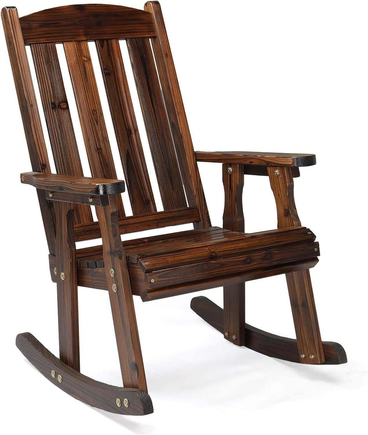 Fortune Candy Wooden Rocking Chair with Comfortable Backrest ...