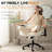 Armchair Criss Cross Chairs, Swivel Vanity Chair with Adjustable Flip-up Arms and Wheels, Wide Seat Office Chair with 3 Layer Cushions-1377327100