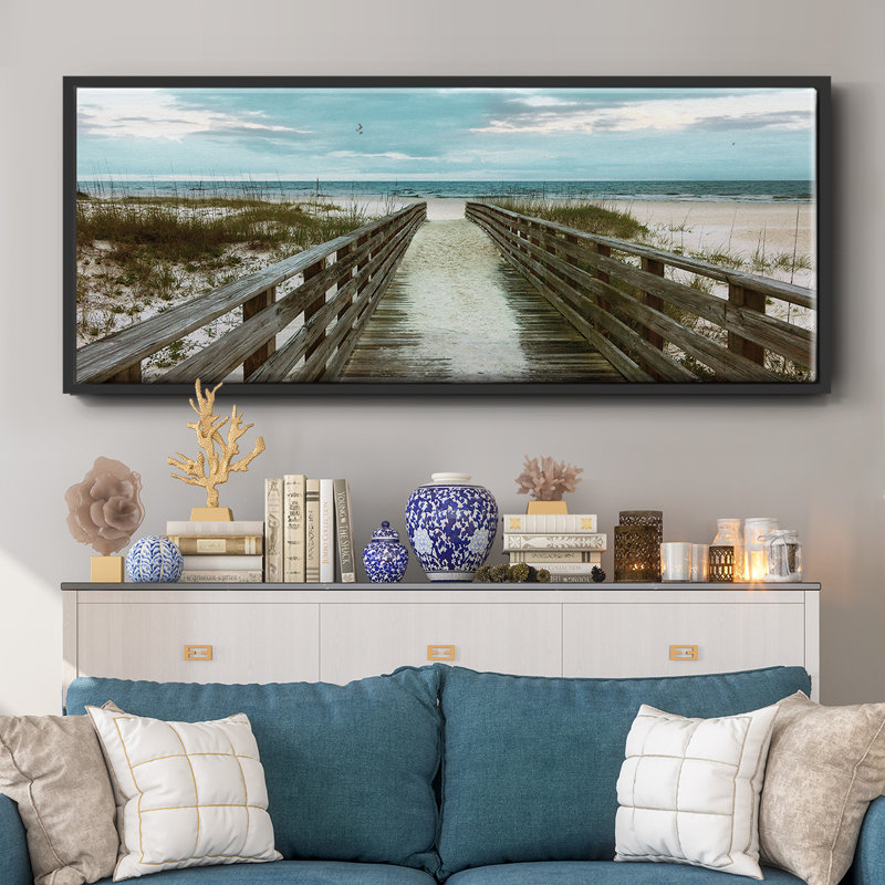 Happy Place- Framed Canvas, 24" H x 60" W
