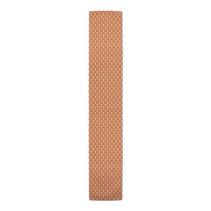 Chelene Rectangle Striped Polyester Table Runner, 16" D x 90" L, Orange, Botanical