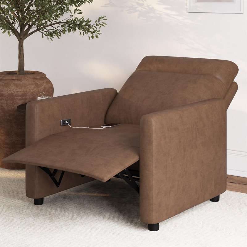 Fauteuil inclinable électrique Jaxon, similicuir cacao, Brun