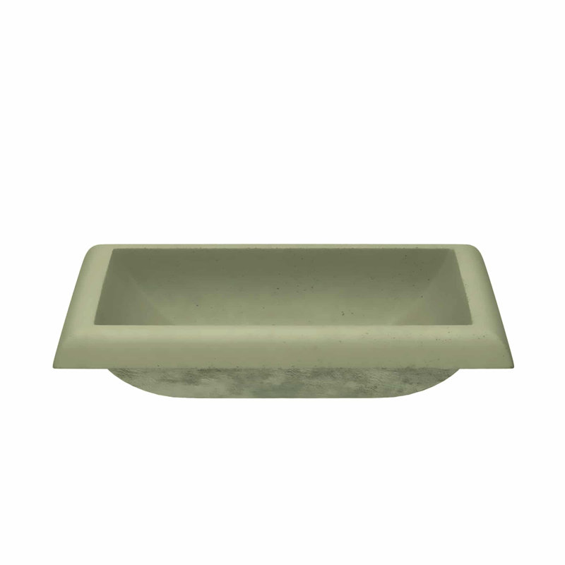 NativeStone Handmade Rectangular Drop-in Bathroom Sink, Sage