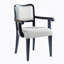 Ensemble de deux chaises de salle à manger rembourrées avec lignes incurvées, structure en bois franc massif, accoudoirs rembourrés pour la salle à manger ou la cuisine-342741060