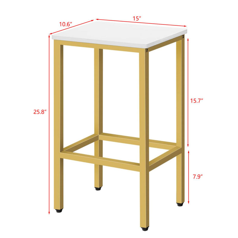 Muntz Counter Stool, White/Gold