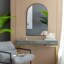 24 "x 36" miroir arqué noir avec cadre en métal, miroir mural pour le vestibule de chambre à coucher de salon