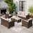 Salem 9 - Person Outdoor Wicker Patio Conversation Furniture Set with Fire Pit Table-87292170-87074393