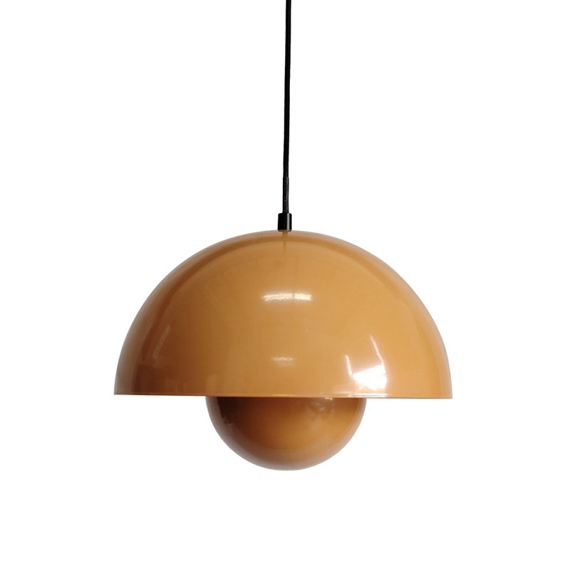 1 - Light Chrome Pendant, Brown, 22cm H x 30cm W x 30cm D