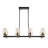 8-Light Clear Glass Pendant Black Dimmable Iron