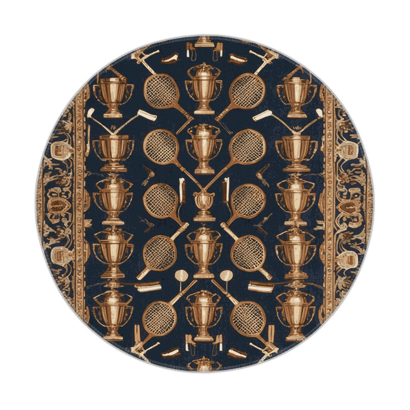 Tapis d'intérieur et d'extérieur gris français, Rond 5 pi