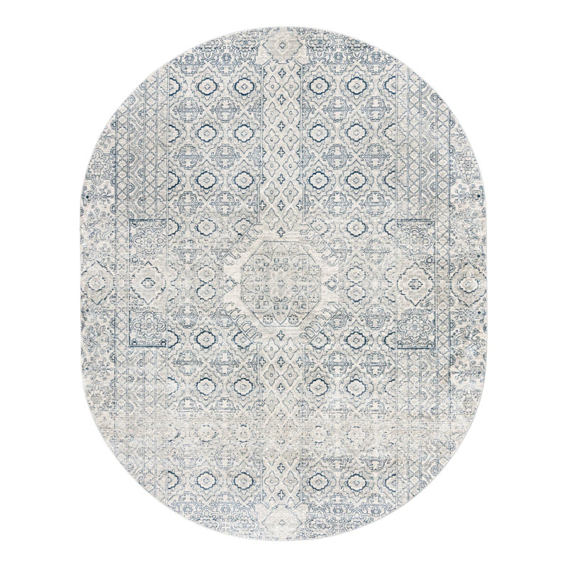 Tapis gris Alize, Ovale 7 pi 10 po x 10 pi 2 po
