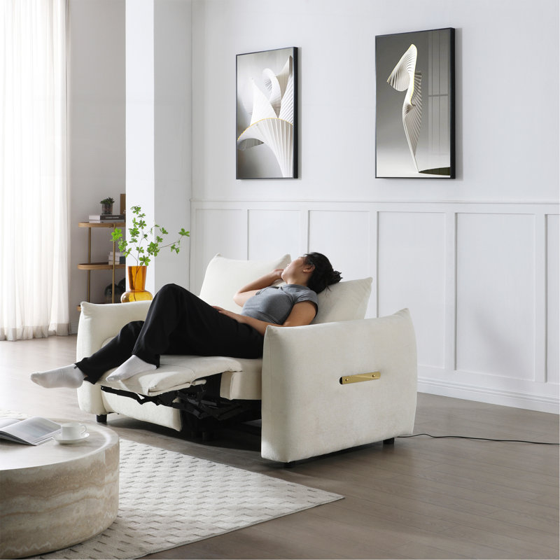 Comfortable Power Lift Loveseat With Advanced Functions For Relaxation, Beige Linen