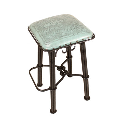 Akaash Upholstered Genuine Leather Counter Stool
