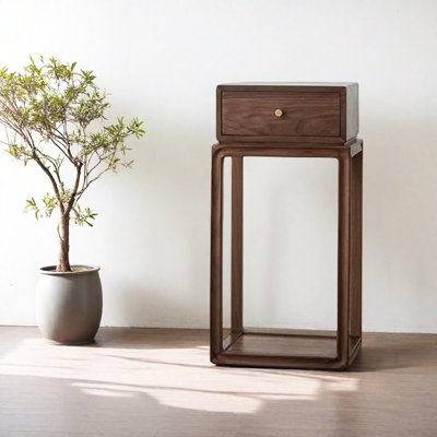 Solid Wood Flower Stand with Drawer: Simple by Zhang