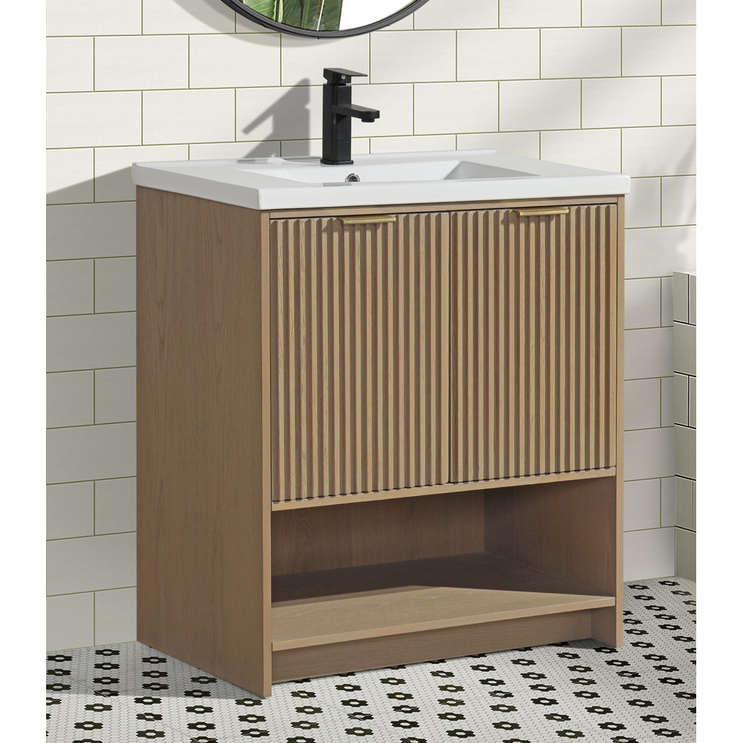 Anelie 30" Freestanding Bathroom Vanity Oak Joss & Main