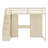Loft Bed  With Storage Staircase, Dressing Table, Wardrobe, USB Charging Ports-10576810