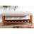 Gray Fabric Bench With Oak Wood Finish - 40"x16" Seat 18" Height Elegant Style Shelf Storage 18.37 In. Versatile