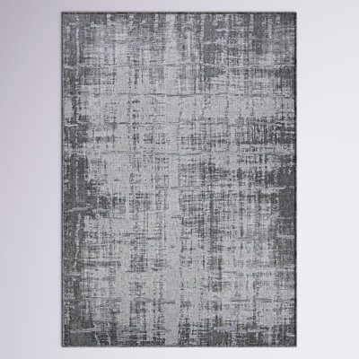 Tapis intérieur gris anthracite abstrait L chariot