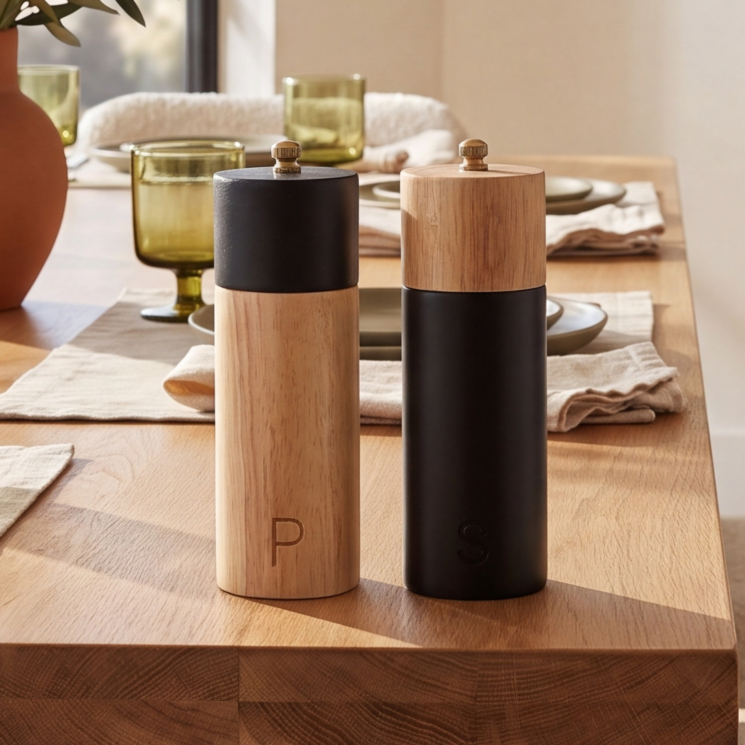 Pacey Wood Salt And Pepper Shaker Set