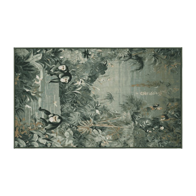 Machine Washable Green Area Rug