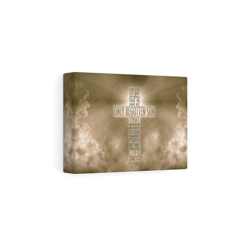Everlasting Life John 3:16 Sun - Wrapped Canvas Print