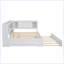 Lit de jour en bois pleine grandeur avec tablettes de rangement, USB, DEL et lit gigogne-1960492873