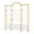 4-Tier Bookcase Modern Open Bookshelf, Display Shelf Storage Organizer With Storage Cabinets & Back X Bar Gold Frame