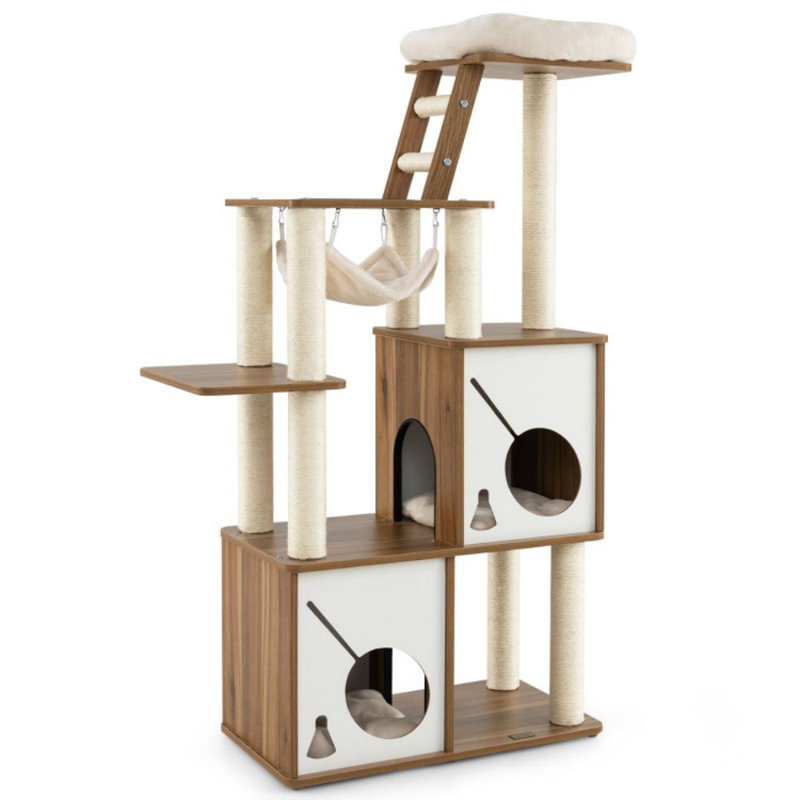 57 Inch Cat Tree Tower Multi-Level Activity Centre With Scratching Posts