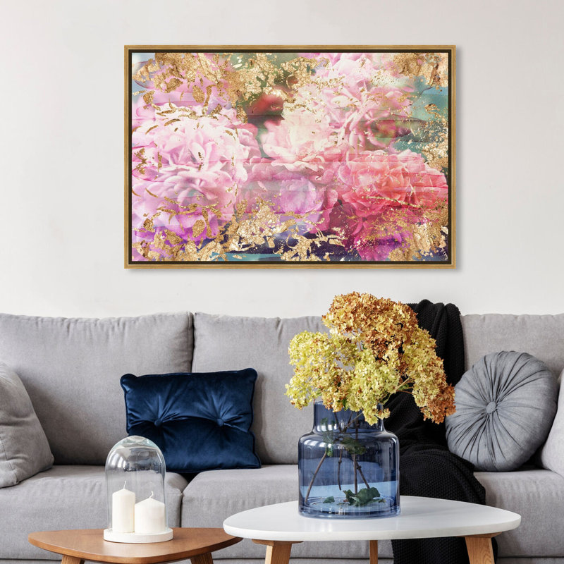 Rose Rhapsody - impression sur toile, H 15 po x l 10 po, Cadre doré