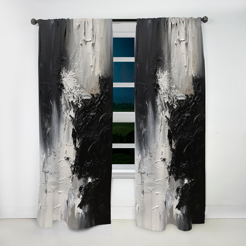 Kamena - Rideau en velours abstrait - 1 panneau, L 52 po x L 108 po