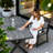 63" Aluminum Patio Dining Table for 6, Waterproof All-Season Outdoor Table, Wood-Look E-Coated, Black-685517039