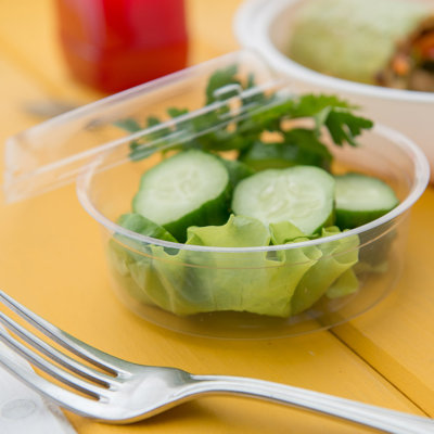 Restaurantware Clear Plastic Lids 500 Count of PLA Food Container Lids For 12 to 24 oz Deli Containers, Dome Design, Sustainable, Freezable, For Catering Events and parties