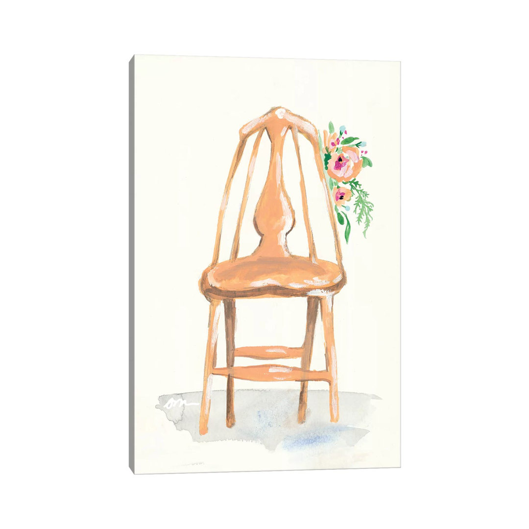 Floral Chair III by Jessica Mingo - Wrapped Canvas Painting