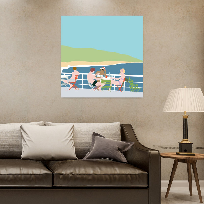 Art contemporain abstrait été, H 32 po x l 32 po