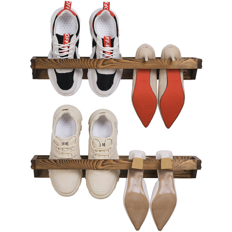 4 Pair Solid Wood Shoe Rack